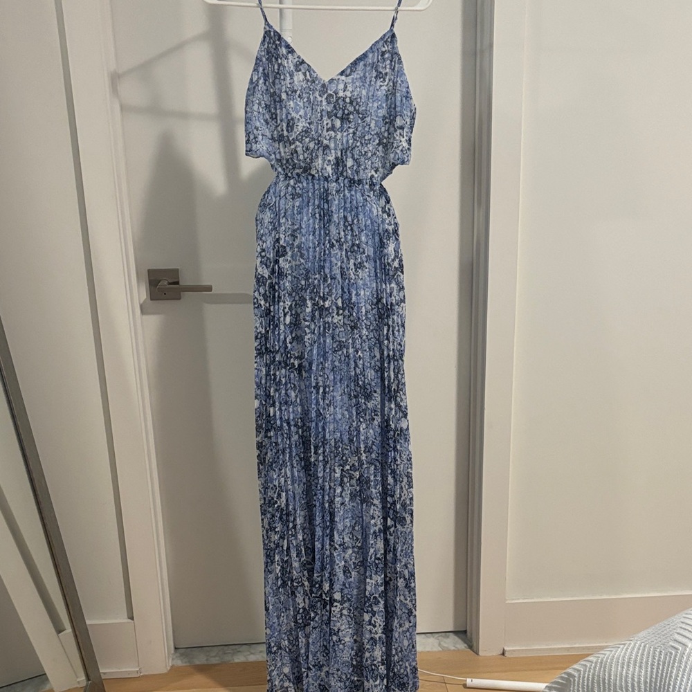 Express Blue and White Floral Maxi Dress
